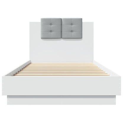 Giroletto con Testiera e LED Bianco 90x200 cm | homemem39
