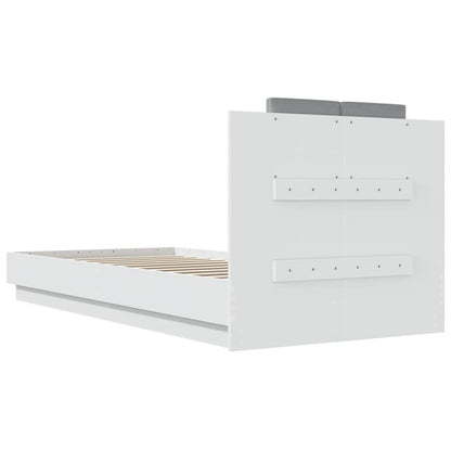 Giroletto con Testiera e LED Bianco 90x200 cm | homemem39