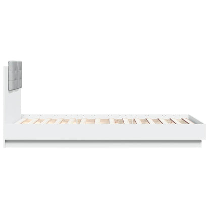 Giroletto con Testiera e LED Bianco 90x190 cm