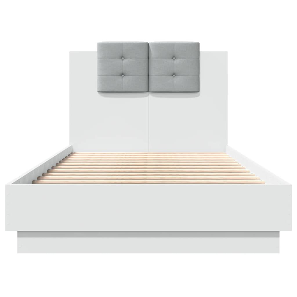 Giroletto con Testiera e LED Bianco 75x190 cm | homemem39
