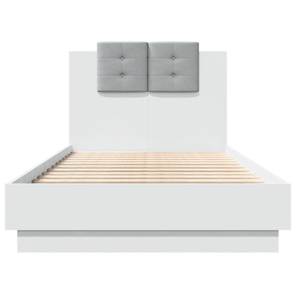 Giroletto con Testiera e LED Bianco 75x190 cm | homemem39