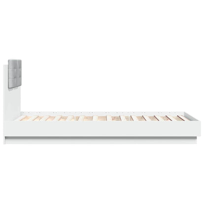 Giroletto con Testiera e LED Bianco 75x190 cm | homemem39