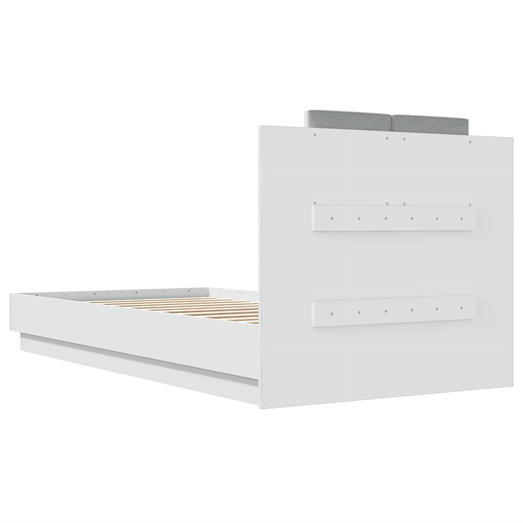 Giroletto con Testiera e LED Bianco 75x190 cm | homemem39