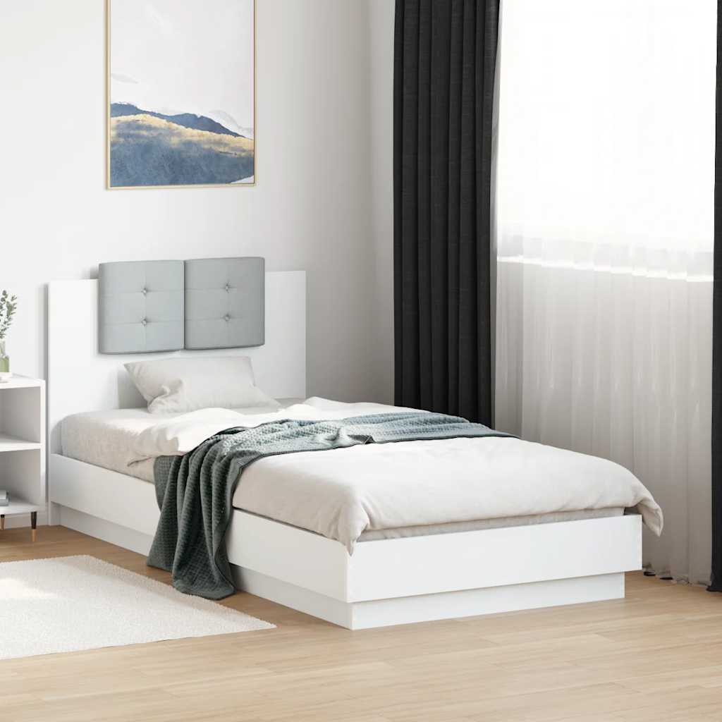 Giroletto con Testiera e LED Bianco 75x190 cm | homemem39
