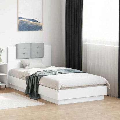 Giroletto con Testiera e LED Bianco 75x190 cm | homemem39