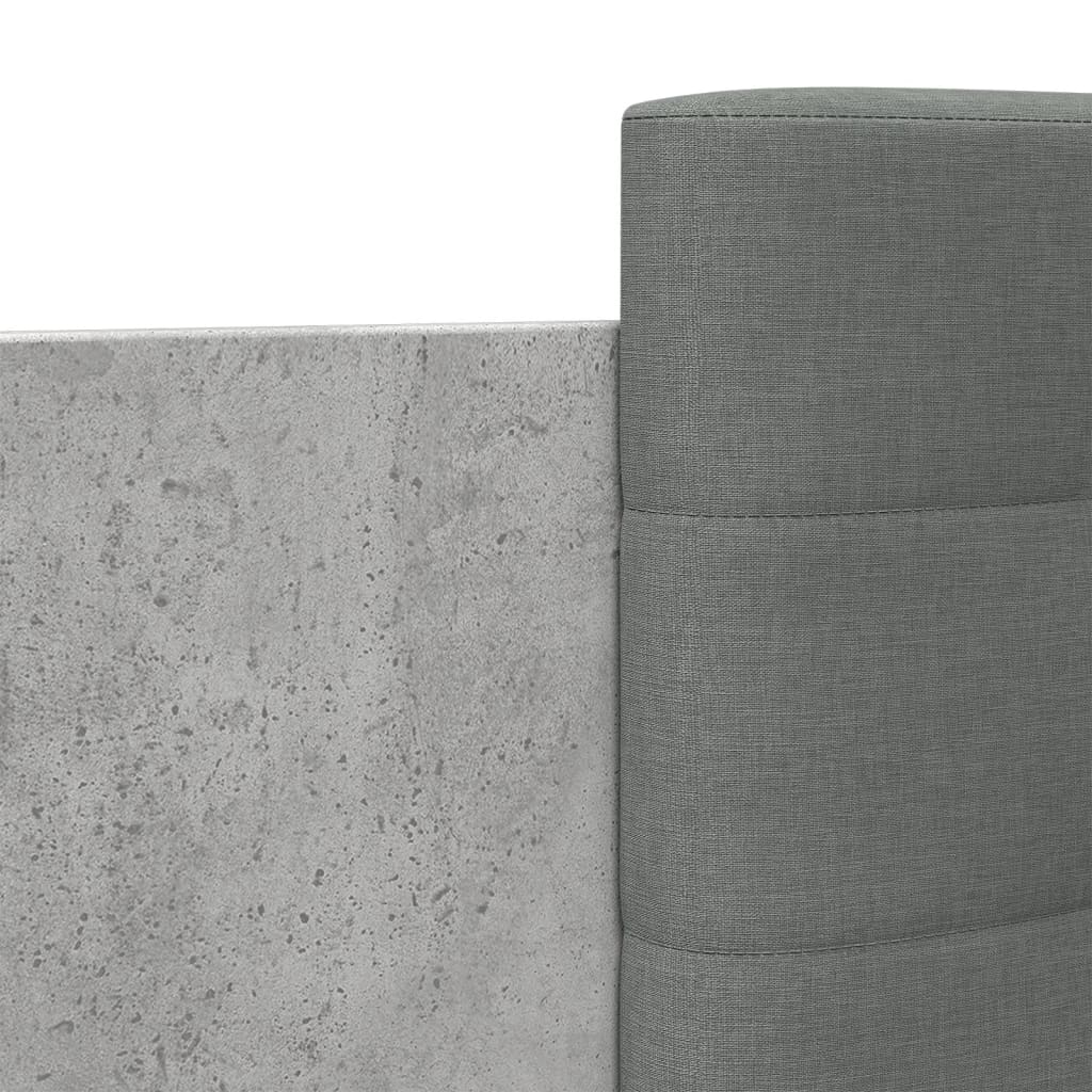 Giroletto con Testiera e LED Grigio Cemento 75x190 cm | homemem39