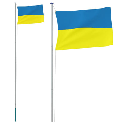 Asta e Bandiera Ucraina 6,23 m Alluminio | homemem39