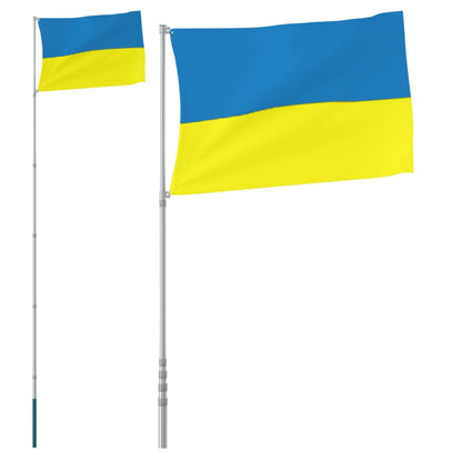 Asta e Bandiera Ucraina 5,55 m Alluminio | homemem39