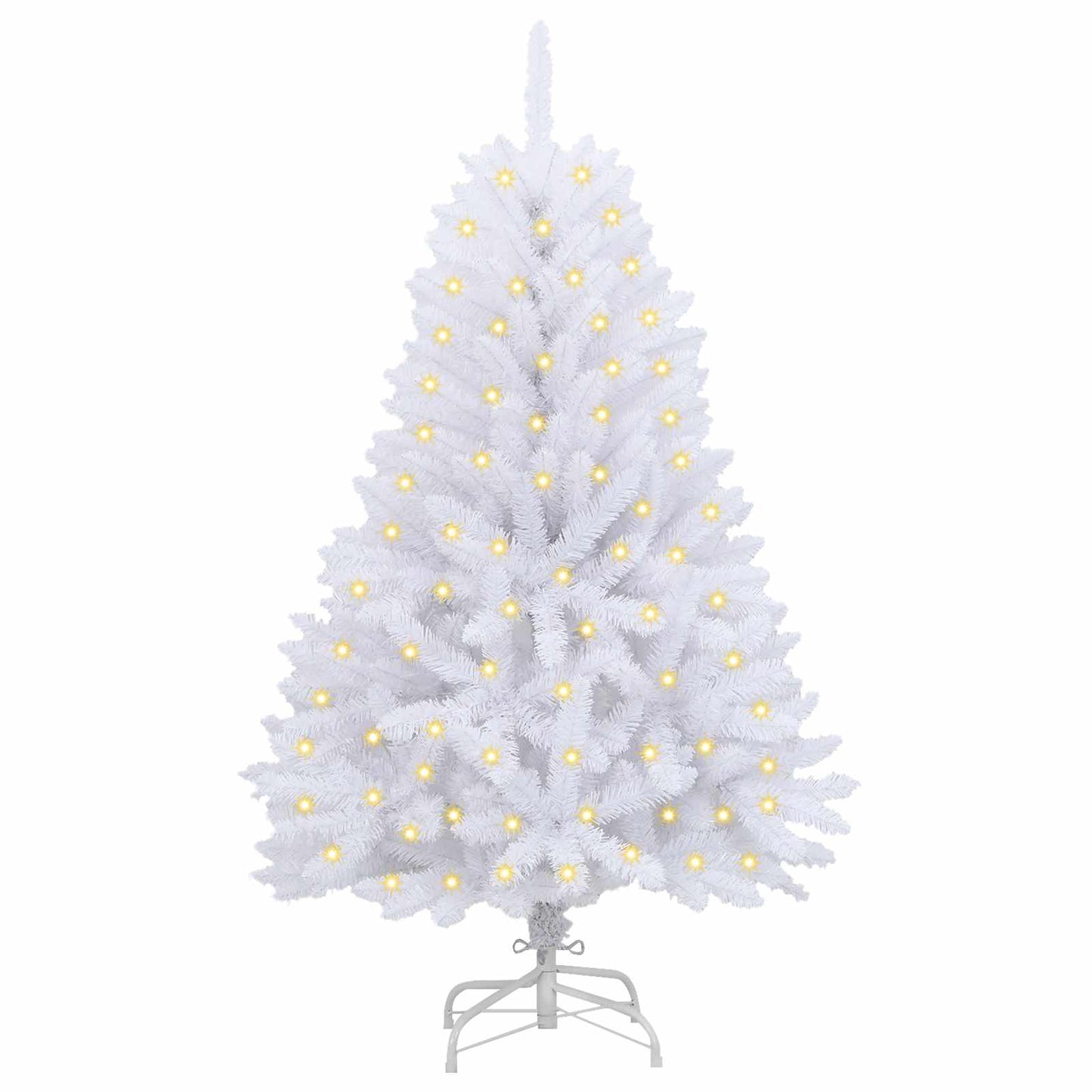 Albero di Natale artificiale Bianco 120 cm PVC e Metallo