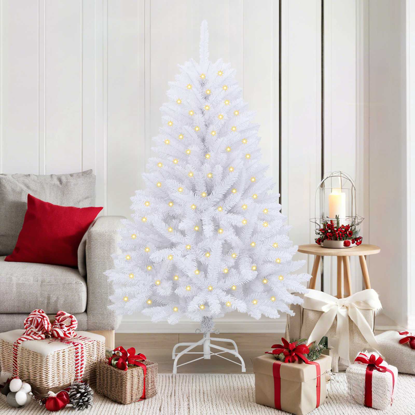 Albero di Natale artificiale Bianco 150 cm PVC e Metallo | homemem39