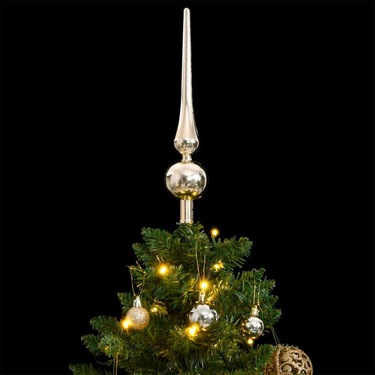 Albero Natale Incernierato con 150 LED e Palline 150 cm