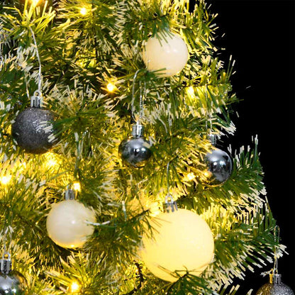 Albero Natale Artificiale 150 LED Palline e Neve Fioccata 150cm | homemem39