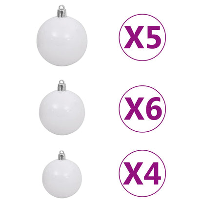 Albero Natale Artificiale 150 LED Palline e Neve Fioccata 150cm | homemem39