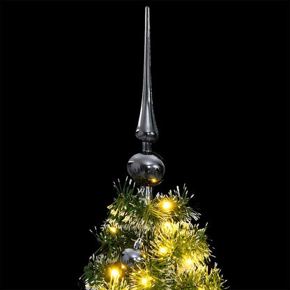 Albero Natale Incernierato con 150 LED e Palline 120 cm