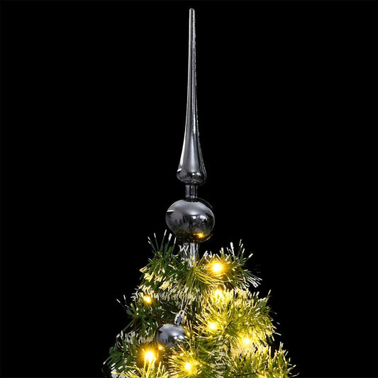 Albero Natale Incernierato con 150 LED e Palline 120 cm