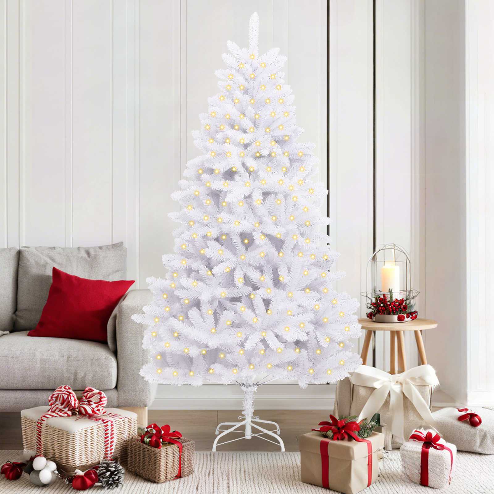 Albero di Natale artificiale Bianco 180 cm PVC e Metallo | homemem39