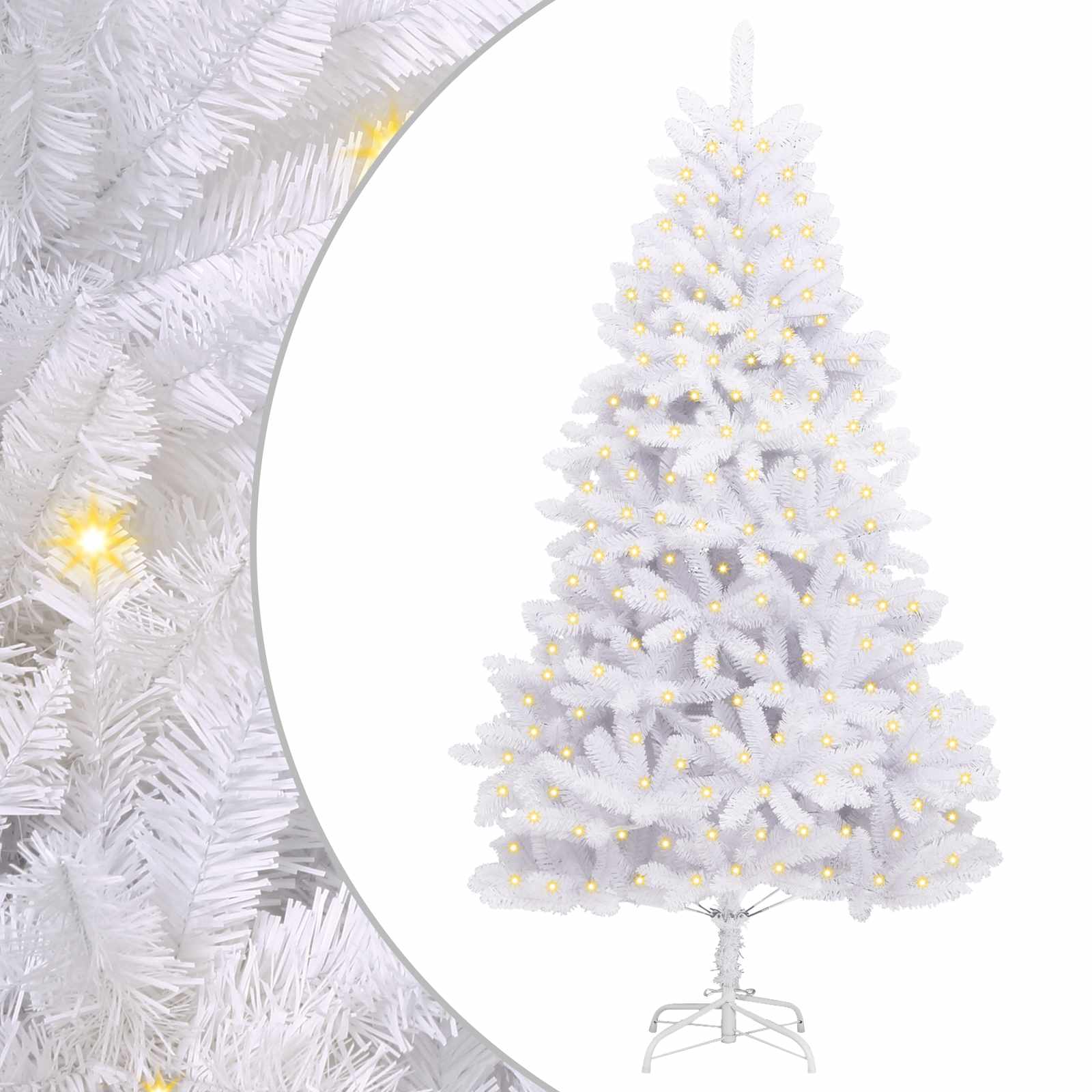 Albero di Natale artificiale Bianco 180 cm PVC e Metallo | homemem39