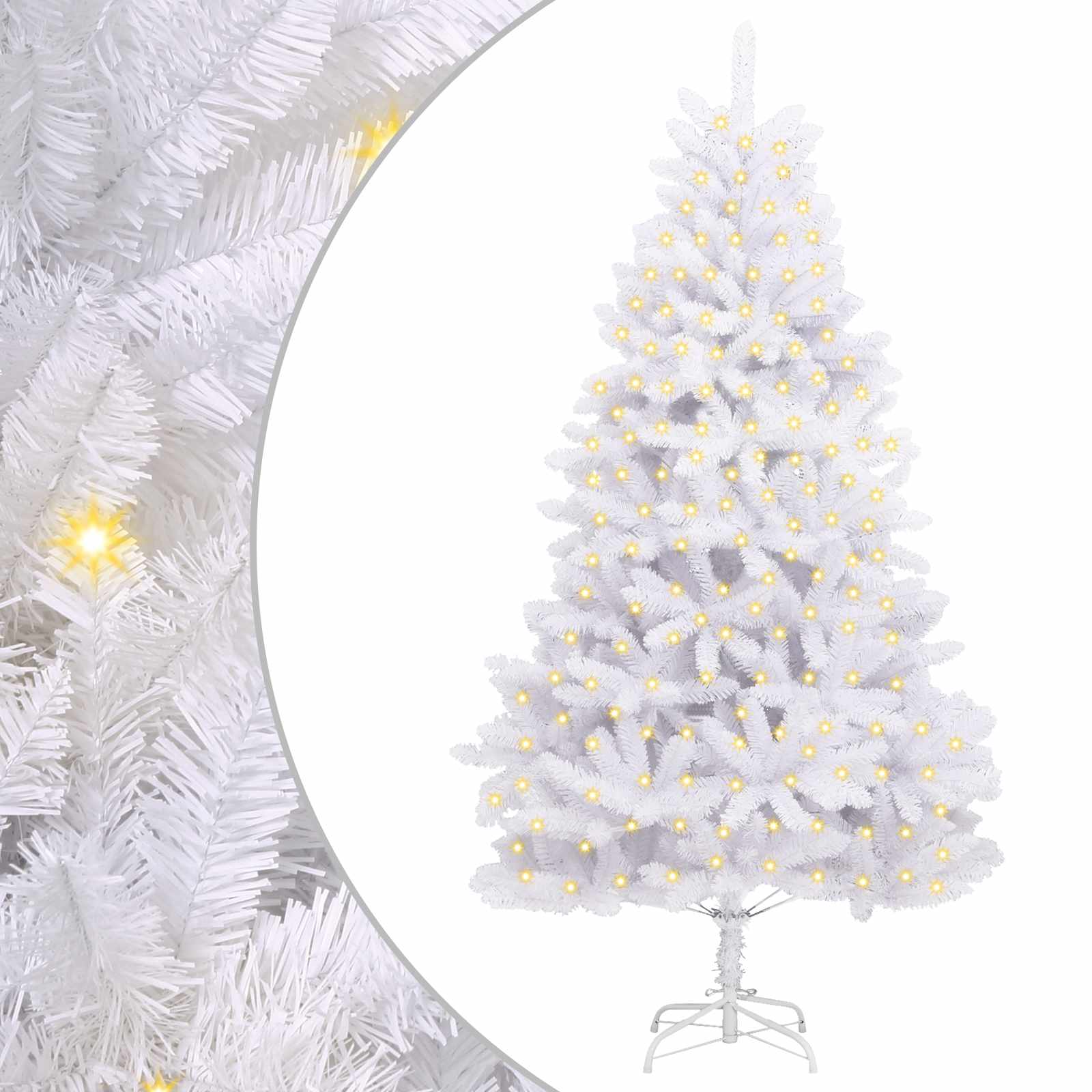 Albero di Natale artificiale Bianco 210 cm PVC e Metallo | homemem39