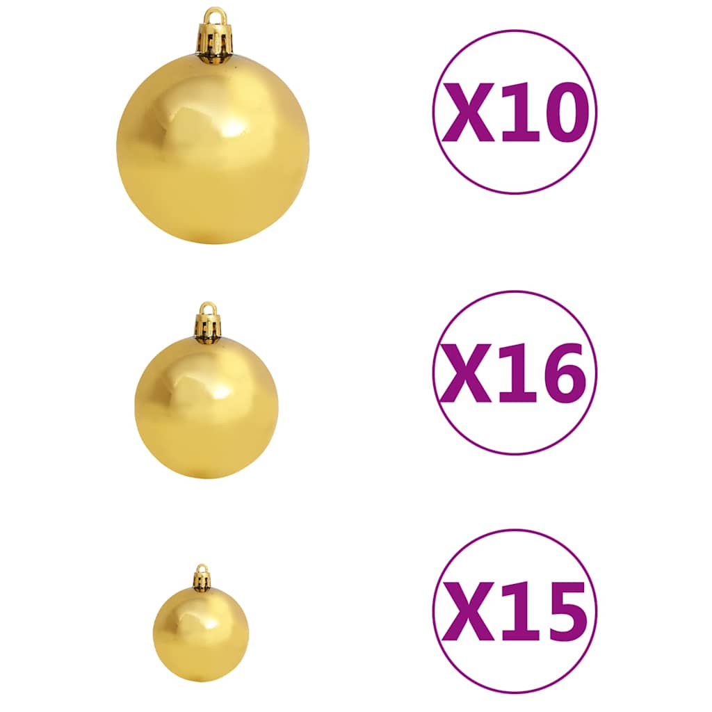 Albero Natale Artificiale Incernierato 300 LED e Palline 270 cm | homemem39