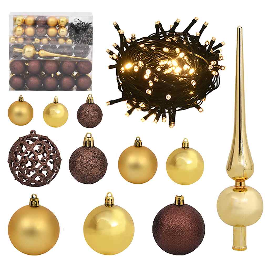 Albero Natale Artificiale Incernierato 300 LED e Palline 270 cm | homemem39