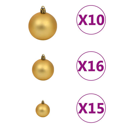Albero Natale Artificiale Incernierato 300 LED e Palline 270 cm | homemem39