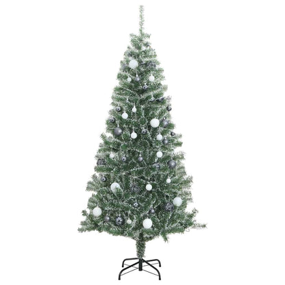 Albero di Natale Artificiale con 300 LED Palline e Neve 210 cm