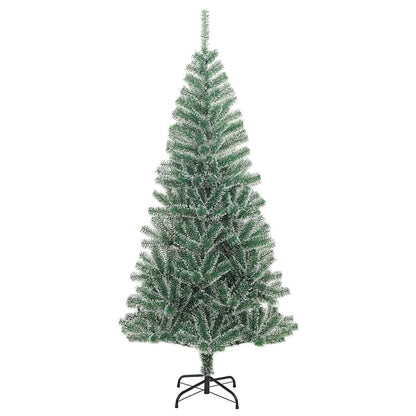 Albero di Natale Artificiale con 300 LED Palline e Neve 210 cm