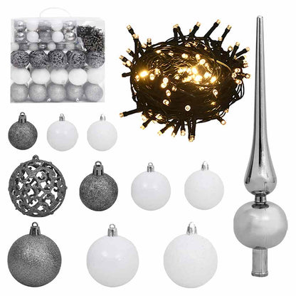 Albero di Natale Artificiale con 300 LED Palline e Neve 210 cm - homemem39