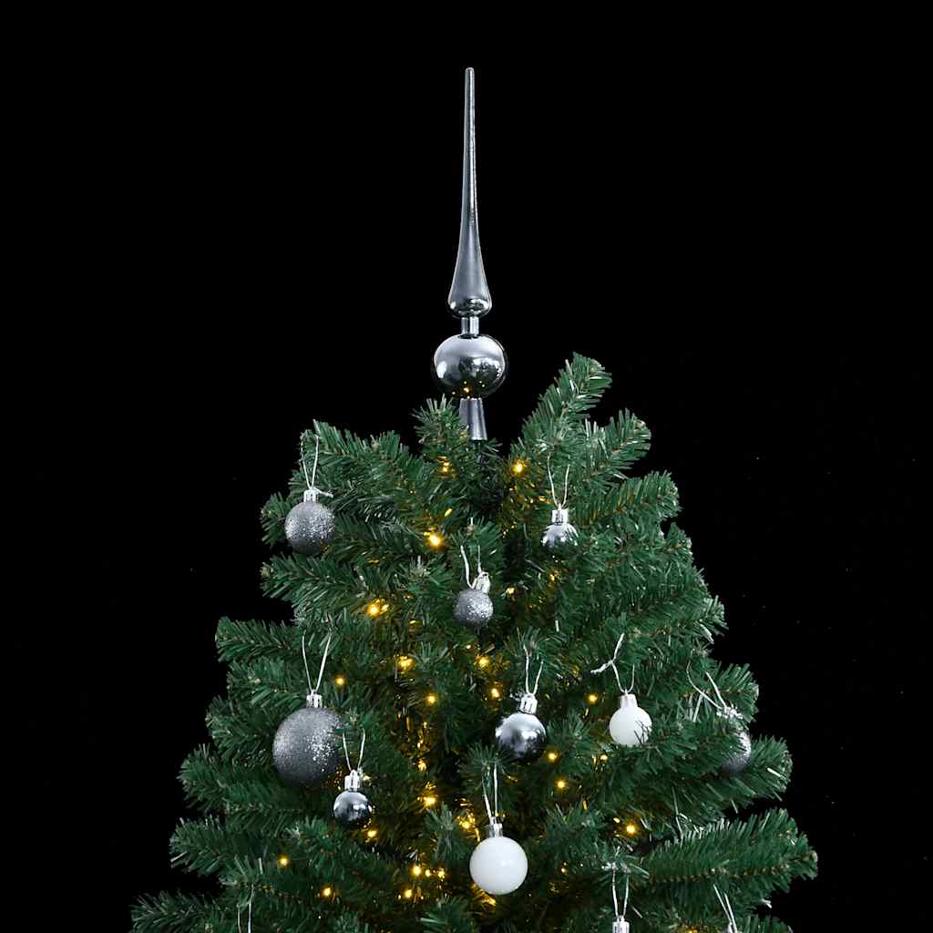 Albero Natale Incernierato con 300 LED e Palline 210 cm