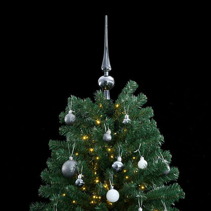 Albero Natale Incernierato con 300 LED e Palline 210 cm