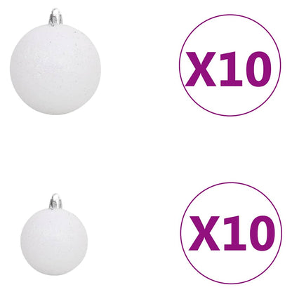 Albero Natale Incernierato con 300 LED e Palline 210 cm