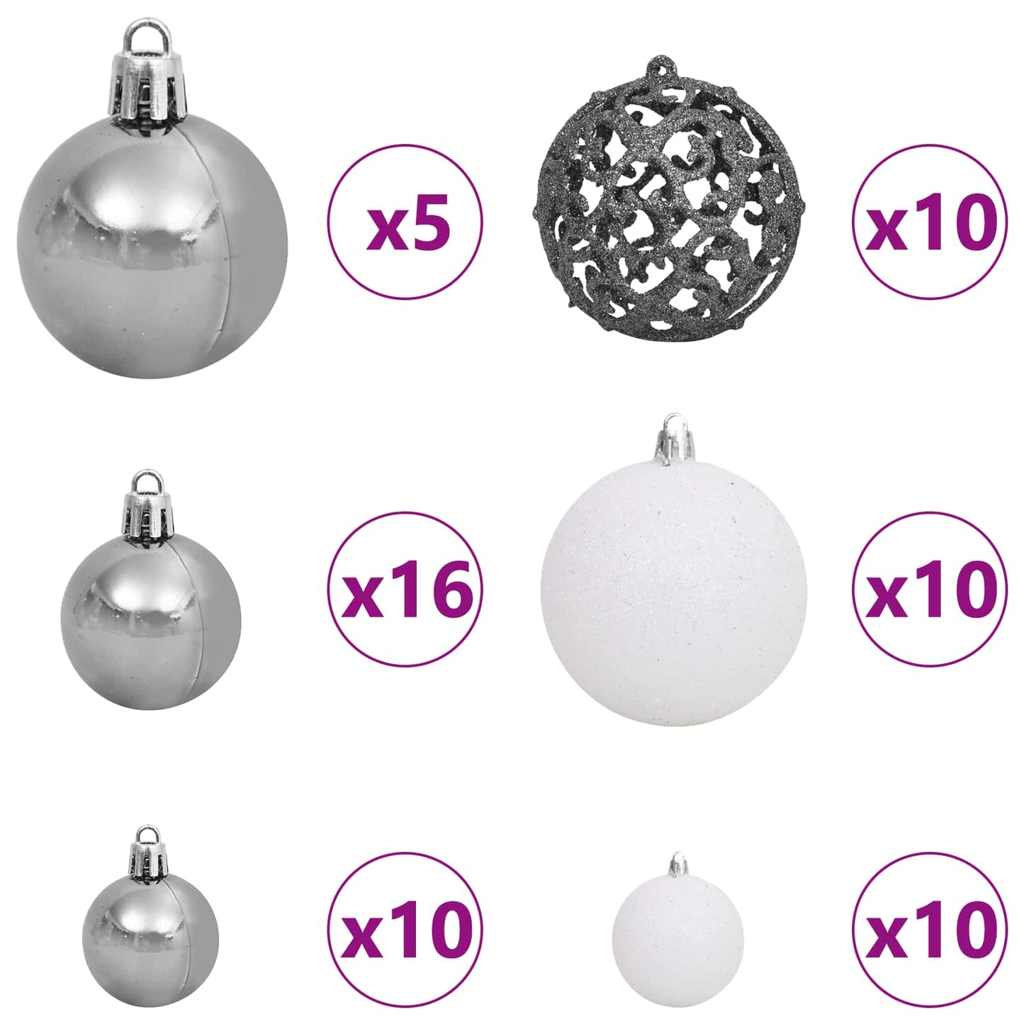 Albero di Natale artificiale Bianco 120 x 120 x 240 cm | homemem39
