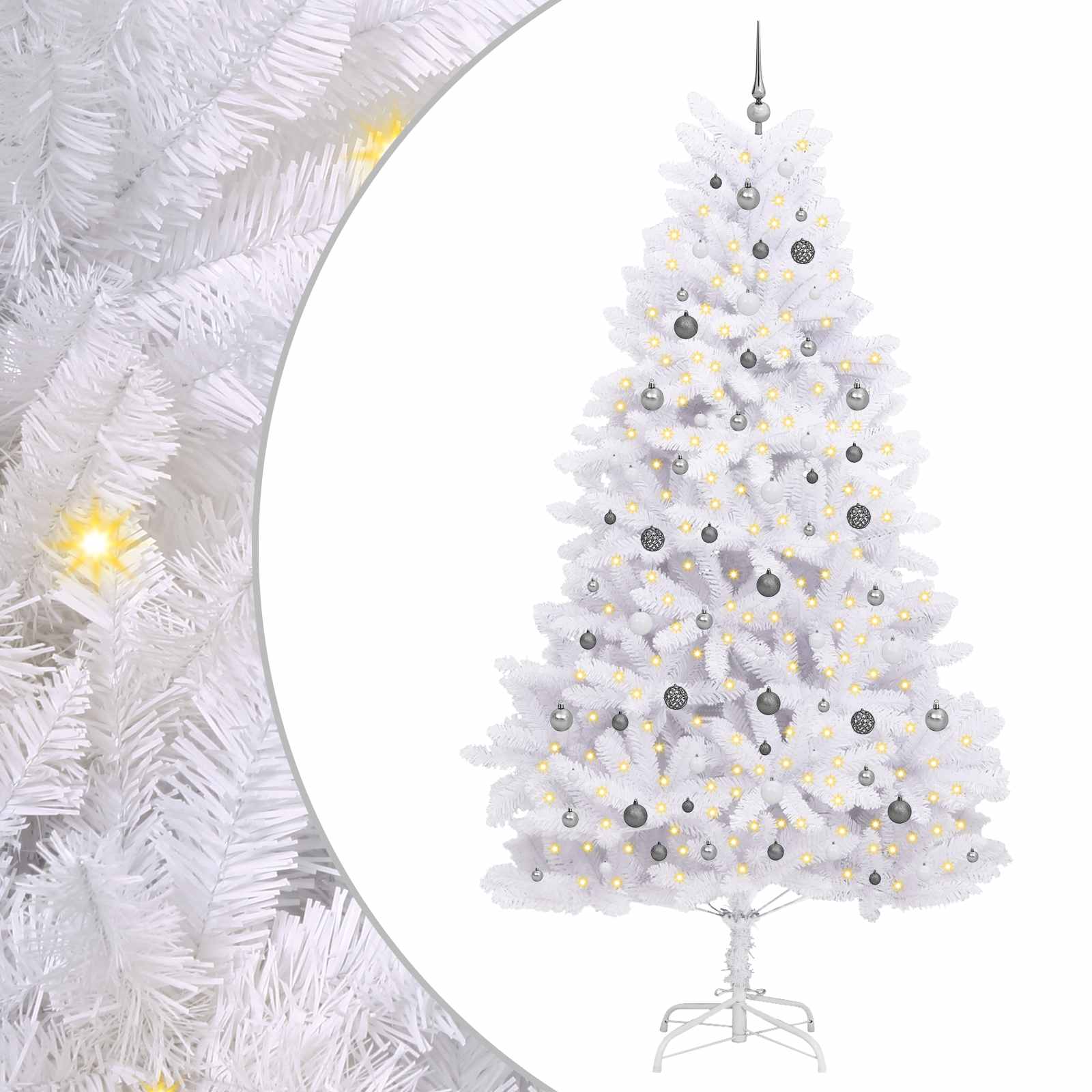 Albero di Natale artificiale Bianco 128 x 128 x 270 cm | homemem39
