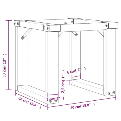 Telaio Gambe a O per Tavolino da Salotto 40x40x33 cm in Acciaio