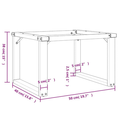 Telaio Gambe a O per Tavolino da Salotto 50x40x38 cm in Acciaio