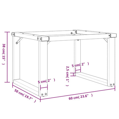 Telaio Gambe a O per Tavolino da Salotto 60x50x38 cm in Acciaio