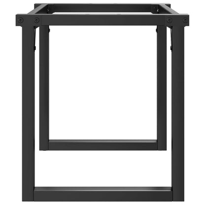 Telaio Gambe a O per Tavolino da Salotto 90x30x43 cm in Acciaio