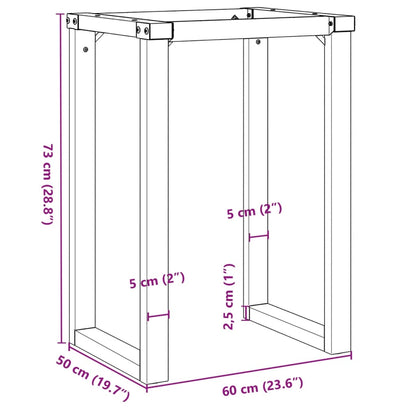 Telaio Gambe a O per Tavolo da Pranzo 60x50x73 cm in Acciaio