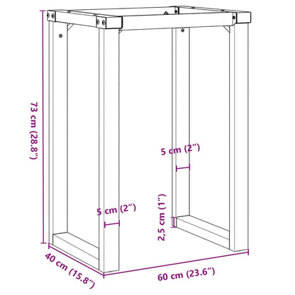 Telaio Gambe a O per Tavolo da Pranzo 60x40x73 cm in Acciaio