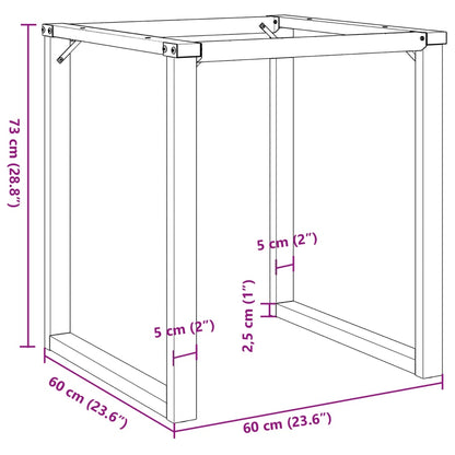 Telaio Gambe a O per Tavolo da Pranzo 60x60x73 cm in Acciaio