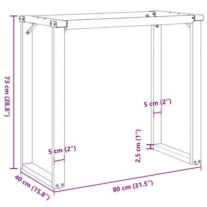 Telaio Gambe a O per Tavolo da Pranzo 80x40x73 cm in Acciaio