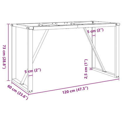 Telaio Gambe a O per Tavolo da Pranzo 120x60x73 cm in Acciaio