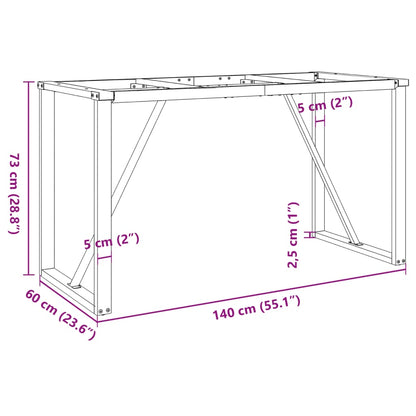 Telaio Gambe a O per Tavolo da Pranzo 140x60x73 cm in Acciaio