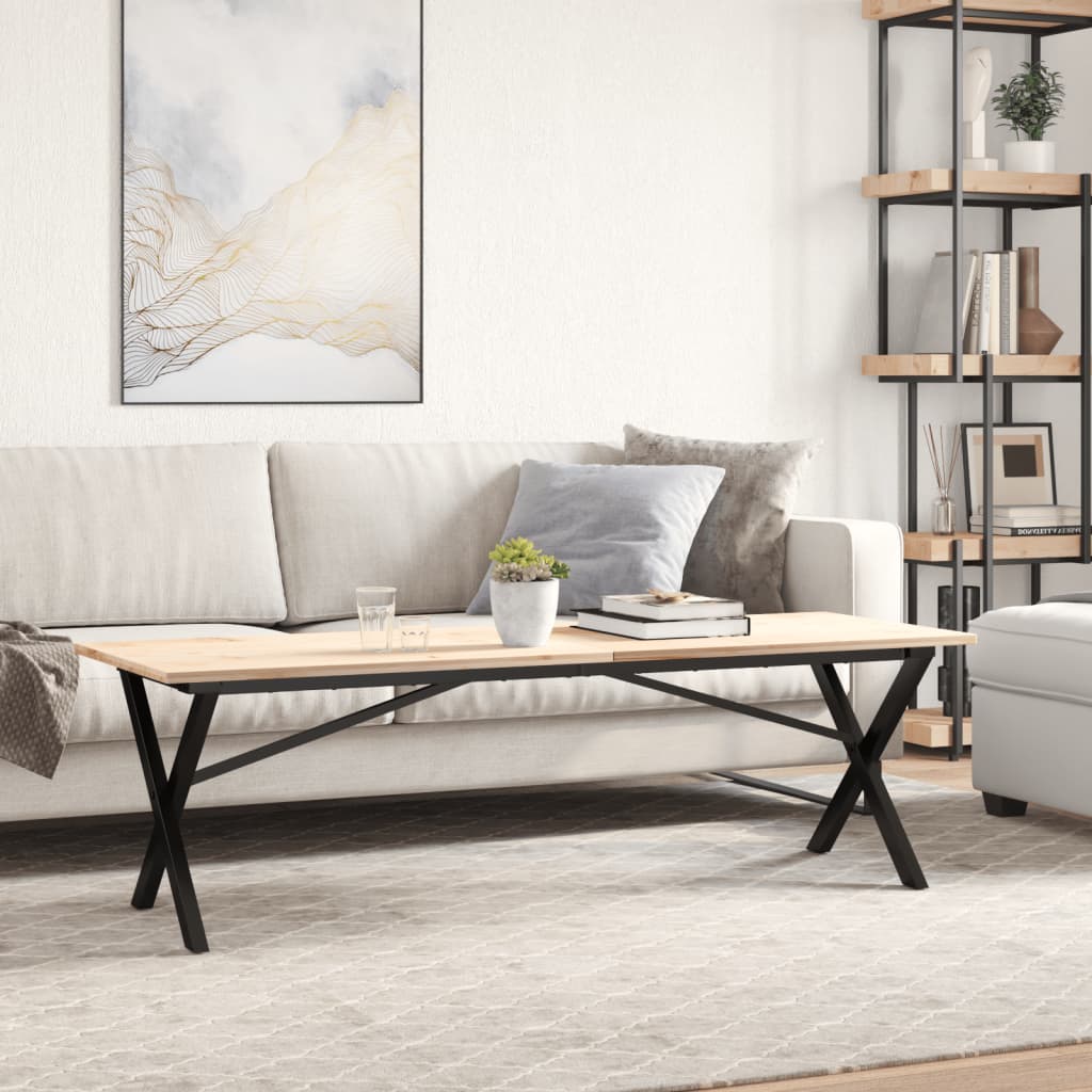 Telaio Gambe a X per Tavolino da Salotto 140x30x43cm in Acciaio - homemem39