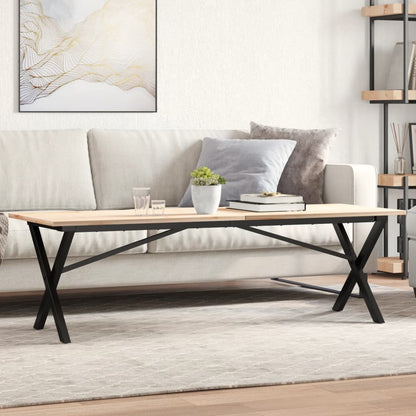 Telaio Gambe a X per Tavolino da Salotto 140x30x43cm in Acciaio - homemem39