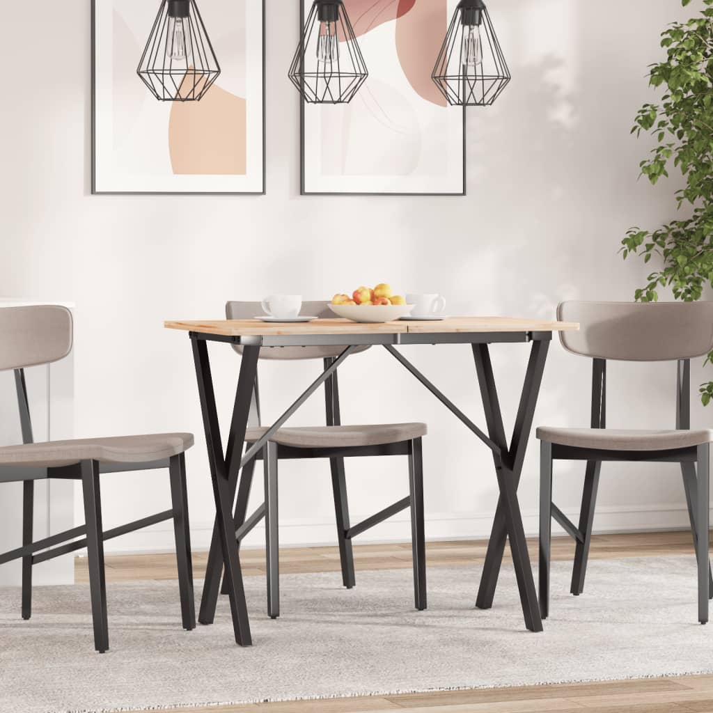 Telaio Gambe a X per Tavolo da Pranzo 80x40x73 cm in Acciaio | homemem39