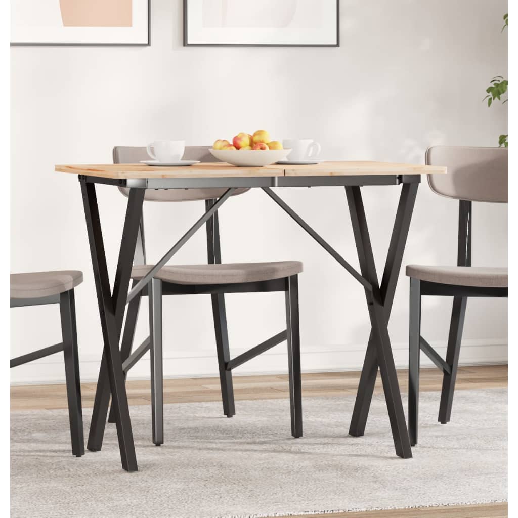Telaio Gambe a X per Tavolo da Pranzo 80x40x73 cm in Acciaio | homemem39
