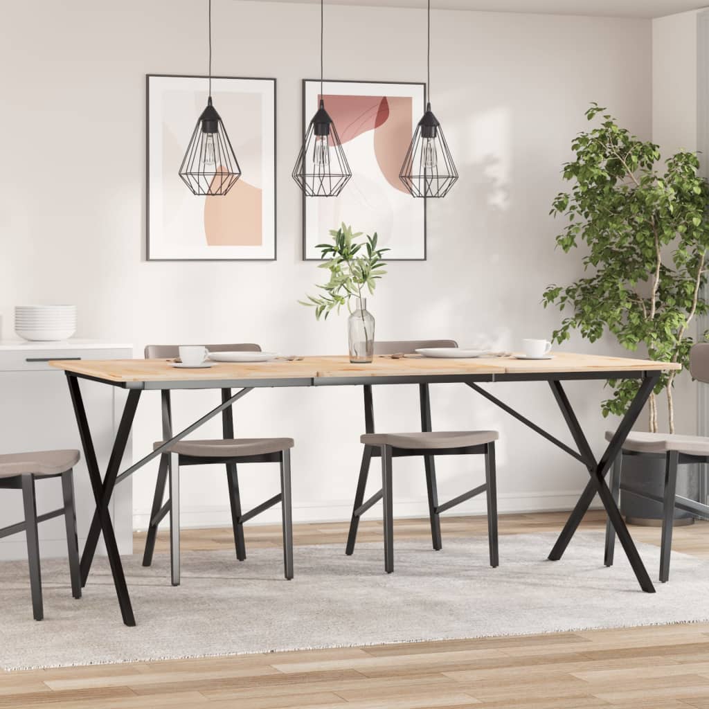 Telaio Gambe a X per Tavolo da Pranzo 160x80x73 cm in Acciaio - homemem39