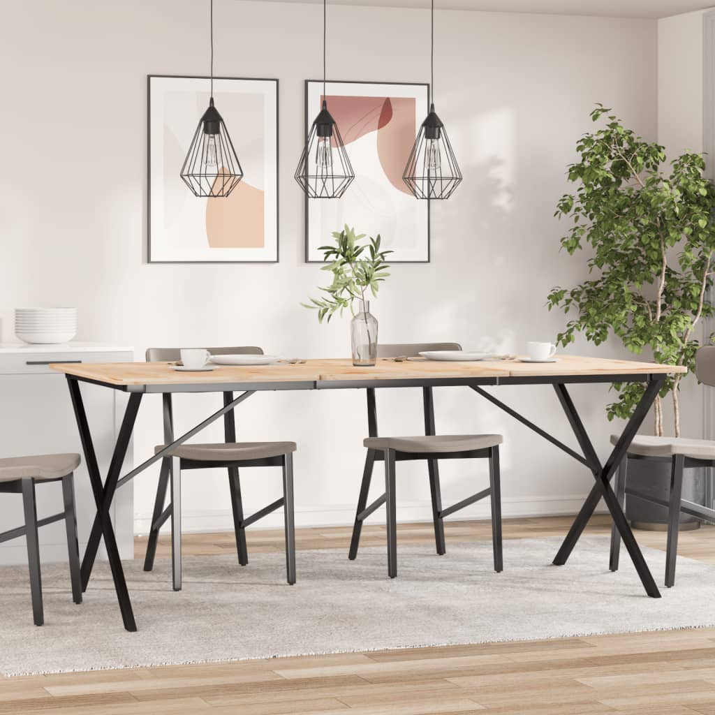 Telaio Gambe a X per Tavolo da Pranzo 180x80x73 cm in Acciaio - homemem39