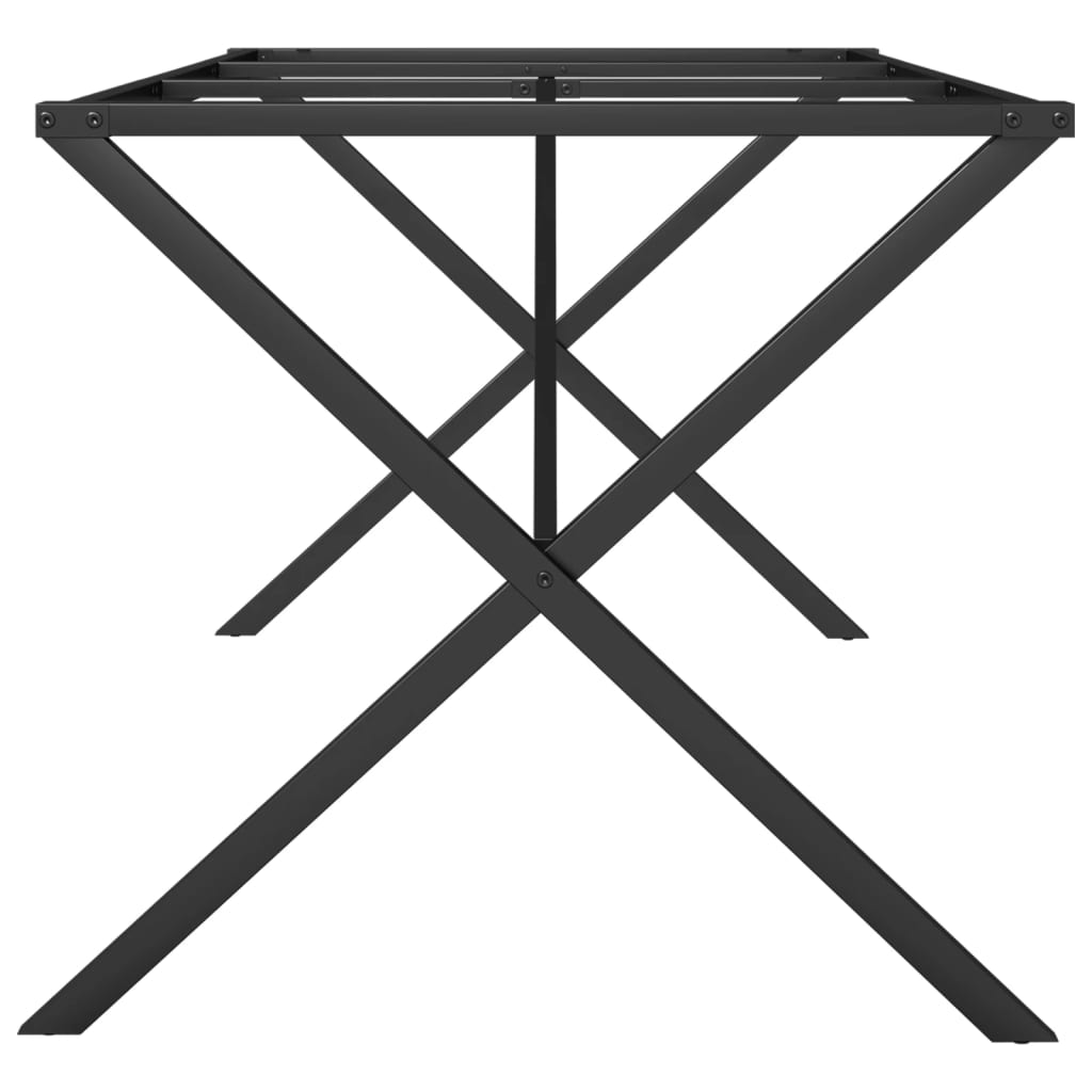 Telaio Gambe a X per Tavolo da Pranzo 180x80x73 cm in Acciaio - homemem39